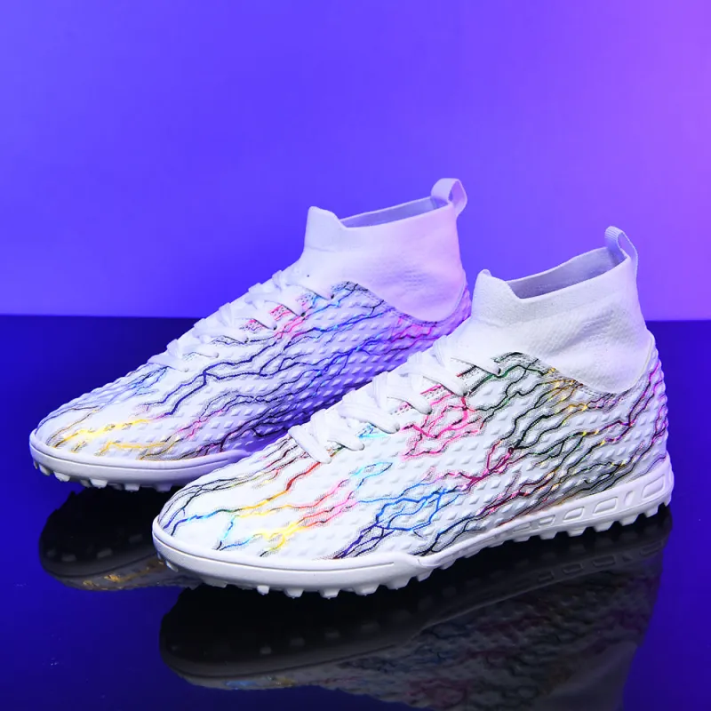 QIUTEXIONG FG Rubber Long Studs TF Rubber Broken Studs Soft Ground Firm Ground Slip Resistant Soccer Shoes Unisex-11