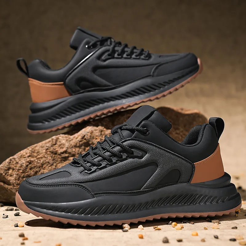 QIUTEXIONG Casual Shoes Men Low Top Black/Wheat/Beige/White/Green-4