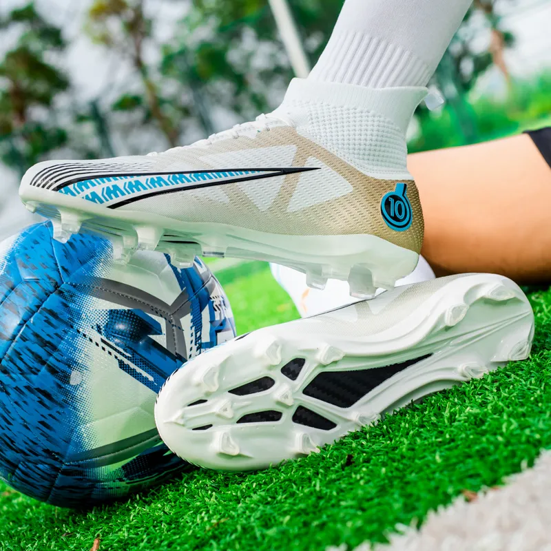 QIUTEXIONG Soft Ground Firm Ground Slip Resistant And Breathable Soccer Shoes Unisex-26