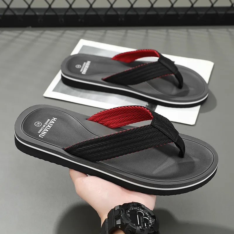 QIUTEXIONG Rubber Sole EVA Abrasion Resistant Slip Resistant Flip Flops Men's-3