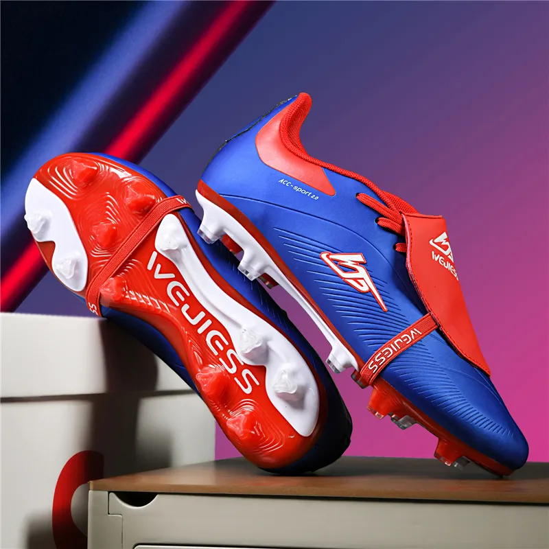 QIUTEXIONG FG Firm Ground Soft Ground, Natural Ground Cushioning And Breathable Soccer Shoes Unisex-13
