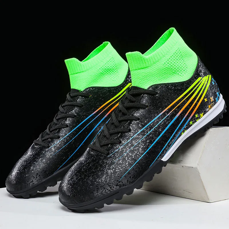 QIUTEXIONG FG Rubber Long Studs TF Rubber Broken Studs Slip Resistant Soccer Shoes Unisex-16