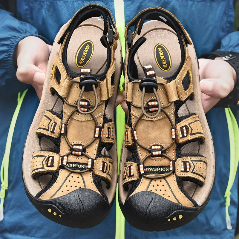 QIUTEXIONG Slip Resistant, Breathable, Anti Collision River Trekking Shoes Men's-3