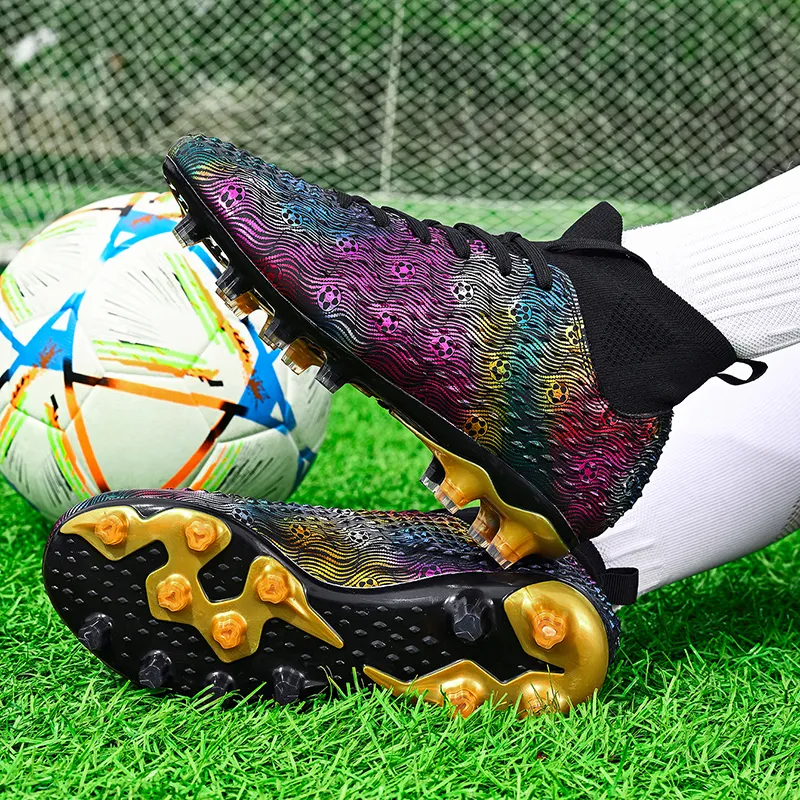 QIUTEXIONG Soft Ground, Natural Ground Cushioning Slip Resistant Waterproof Soccer Shoes Unisex-12