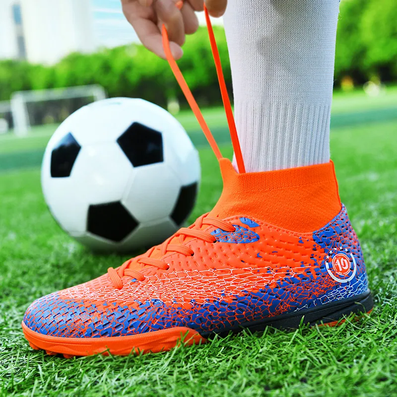 QIUTEXIONG FG Rubber Long Studs TT Rubber Broken Studs Artificial Ground Cushioning Breathable Soccer Shoes Unisex-37