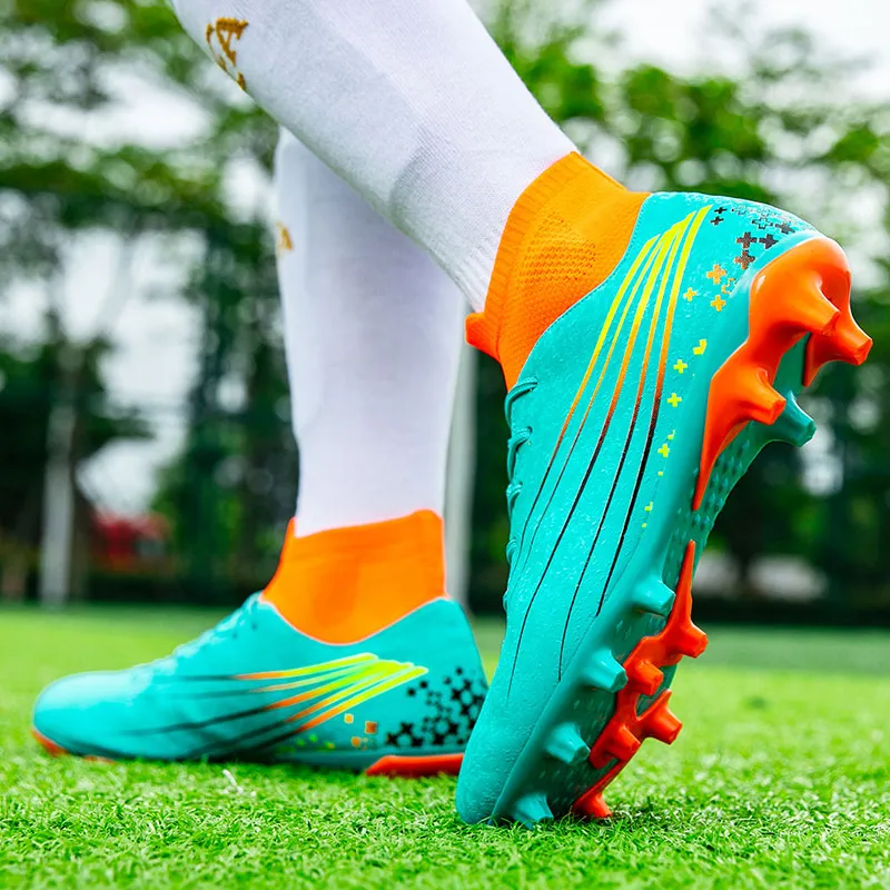 QIUTEXIONG FG Rubber Long Studs TF Rubber Broken Studs Slip Resistant Soccer Shoes Unisex-33
