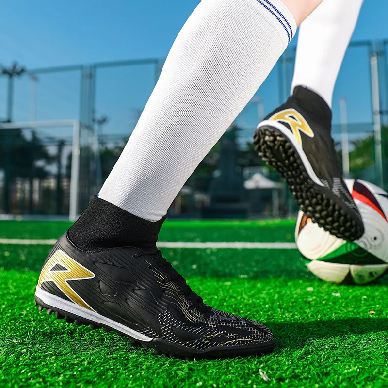 QIUTEXIONG FG Rubber Long Studs TF Rubber Broken Studs Soft Ground Firm Ground Slip Resistant Soccer Shoes Unisex-4