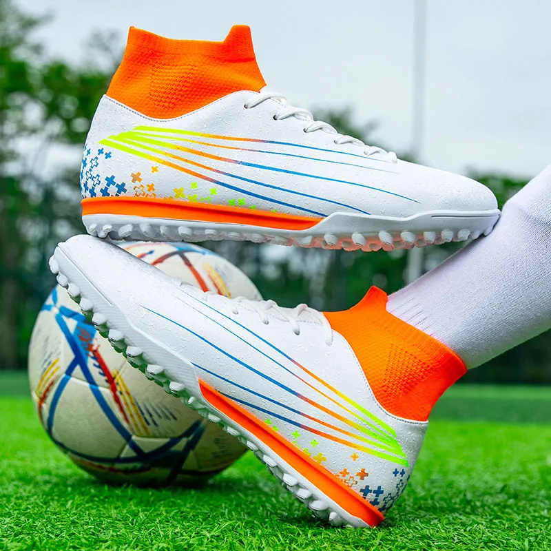 QIUTEXIONG FG Rubber Long Studs TF Rubber Broken Studs Slip Resistant Soccer Shoes Unisex-5