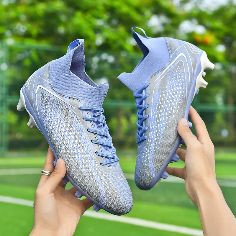 QIUTEXIONG FG Rubber Long Studs TF Rubber Broken Studs Cushioning Impact Resistant Soccer Shoes Unisex-44