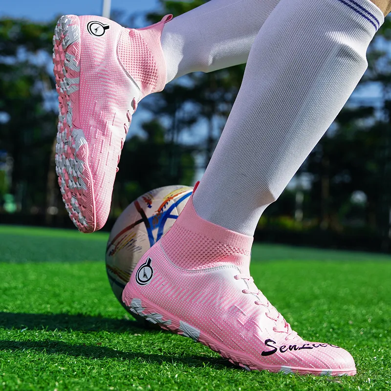 QIUTEXIONG FG Rubber Long Studs TF Rubber Broken Studs Soft Ground Firm Ground Slip Resistant Soccer Shoes Unisex-11