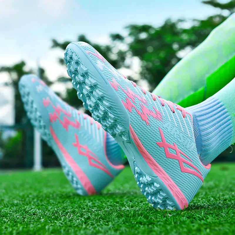 QIUTEXIONG TF Turf Firm Ground, Artificial Ground, Indoor Anti Slip Wear Resistant Soccer Shoes Unisex-10