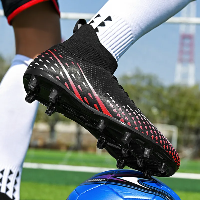 QIUTEXIONG Soft Ground, Artificial Ground, Natural Ground Anti Slip Wear Resistant Soccer Shoes Unisex-9