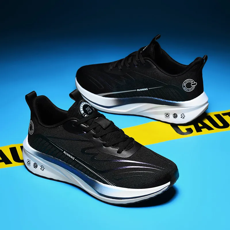 QIUTEXIONG Running Shoes Unisex Low Top Black White/White Orange/Light Gray-4