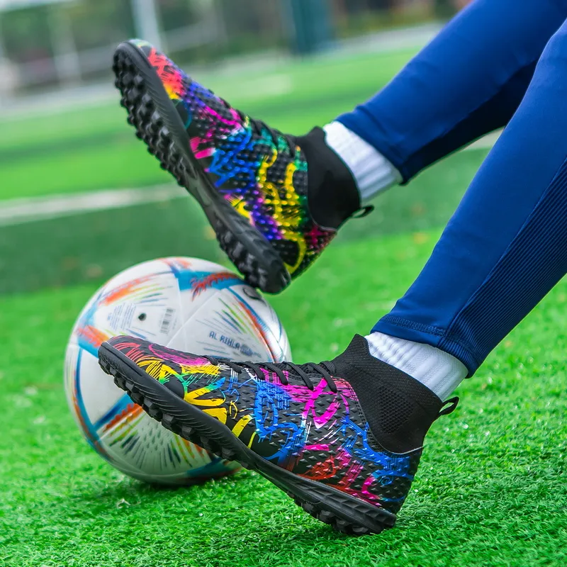 QIUTEXIONG FG Rubber Long Studs TF Rubber Broken Studs Soft Ground Firm Ground Balance Soccer Shoes Unisex-18