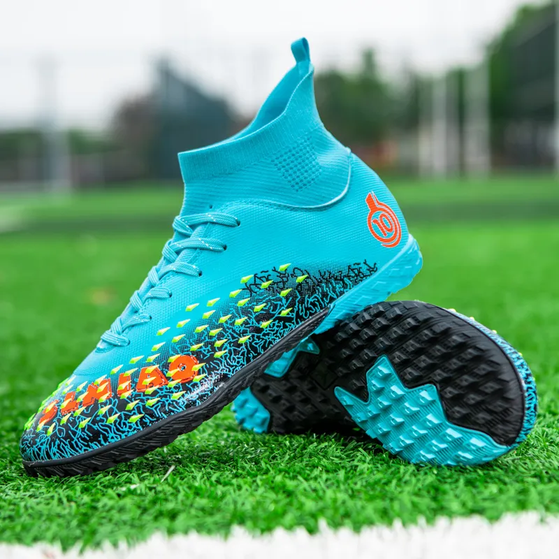 QIUTEXIONG Soccer Shoes Unisex High Top White/Black/Green/Neon Green-19