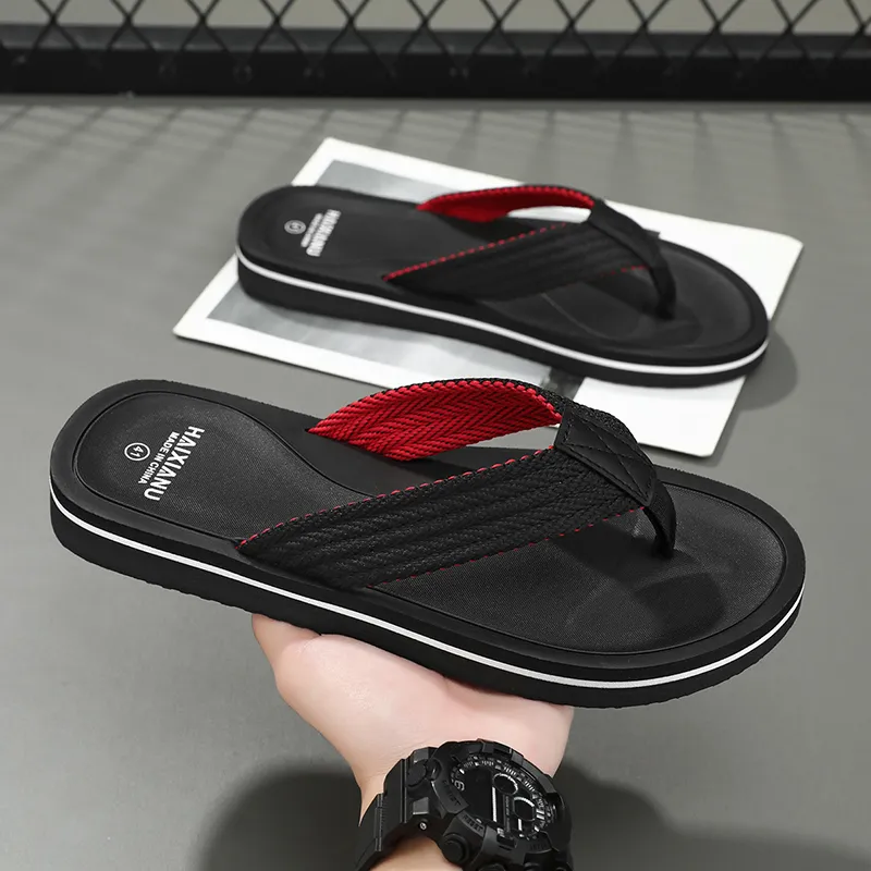 QIUTEXIONG Rubber Sole EVA Abrasion Resistant Slip Resistant Flip Flops Men's-7