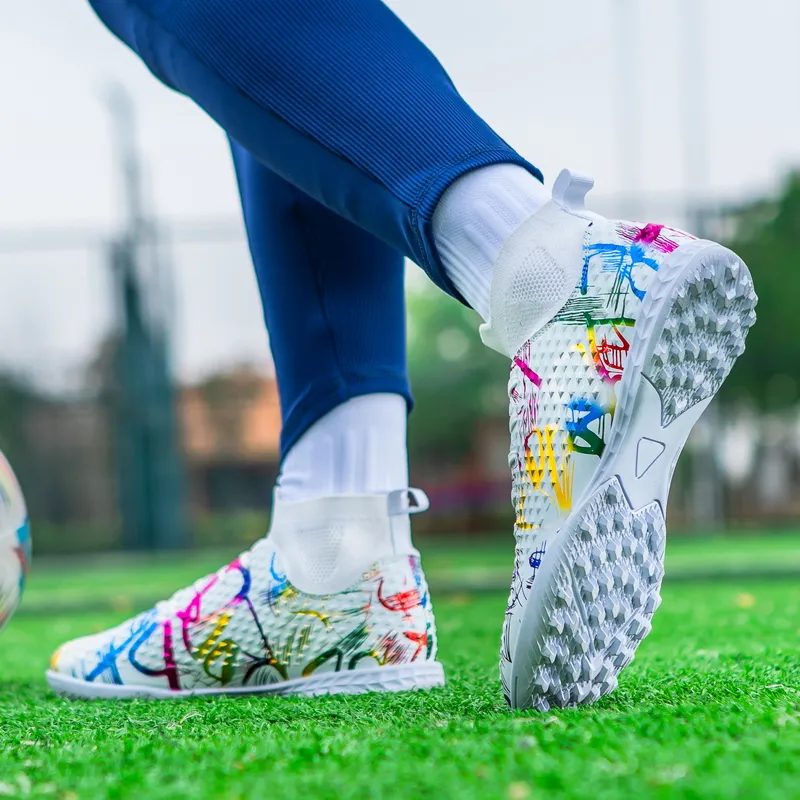 QIUTEXIONG FG Rubber Long Studs TF Rubber Broken Studs Soft Ground Firm Ground Balance Soccer Shoes Unisex-5