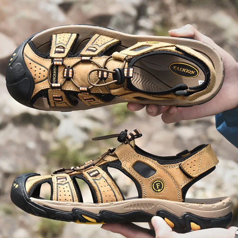 QIUTEXIONG Slip Resistant, Breathable, Anti Collision River Trekking Shoes Men's-4