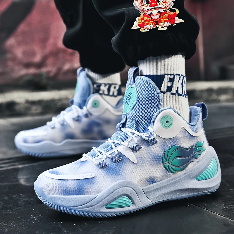 QIUTEXIONG Shock Absorbers With Slip Resistant And Abrasion Resistant Properties Mid Top Basketball Shoes Unisex-6