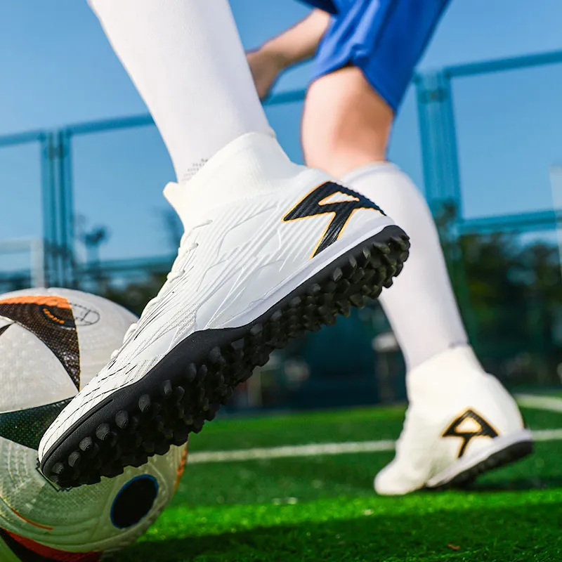 QIUTEXIONG FG Rubber Long Studs TF Rubber Broken Studs Soft Ground Firm Ground Slip Resistant Soccer Shoes Unisex-10