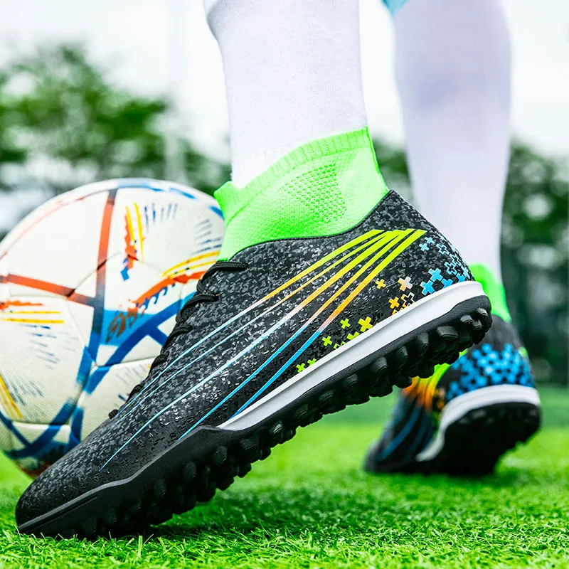 QIUTEXIONG FG Rubber Long Studs TF Rubber Broken Studs Slip Resistant Soccer Shoes Unisex-18