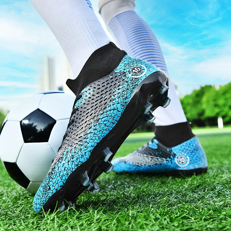 QIUTEXIONG FG Rubber Long Studs TT Rubber Broken Studs Artificial Ground Cushioning Breathable Soccer Shoes Unisex-7