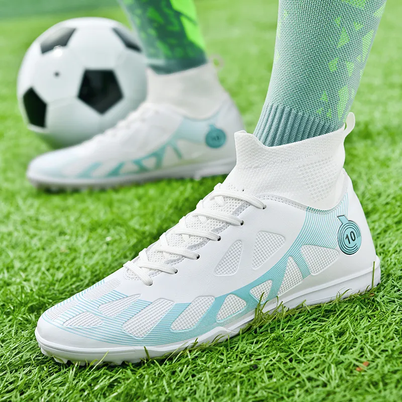 QIUTEXIONG FG Rubber Long Studs TF Rubber Broken Studs Soft Ground Firm Ground Slip Resistant Soccer Shoes Unisex-4