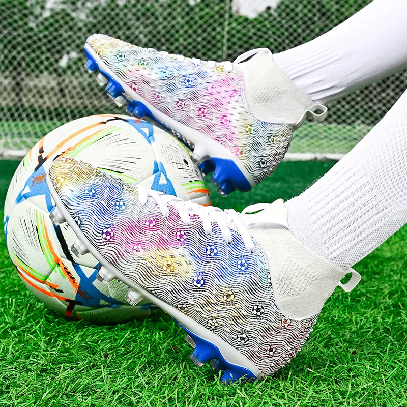 QIUTEXIONG Soft Ground, Natural Ground Cushioning Slip Resistant Waterproof Soccer Shoes Unisex-25