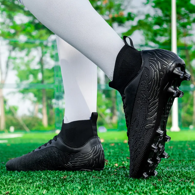 QIUTEXIONG FG Firm Ground Soft Ground Firm Ground Slip Resistant Soccer Shoes Unisex-26