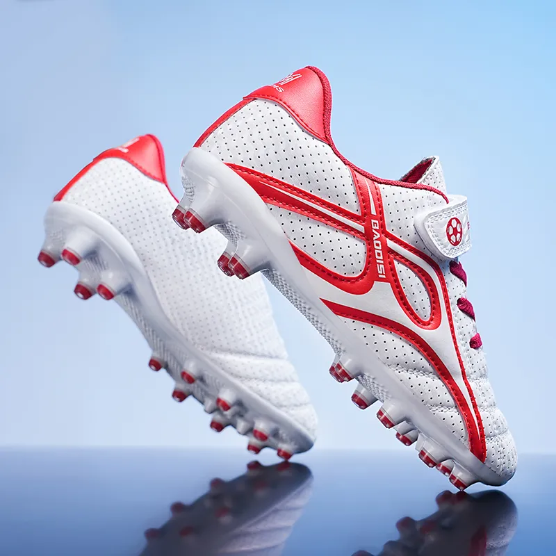 QIUTEXIONG Soccer Shoes Unisex Low Top White/Gold/Red/Green/Black-7