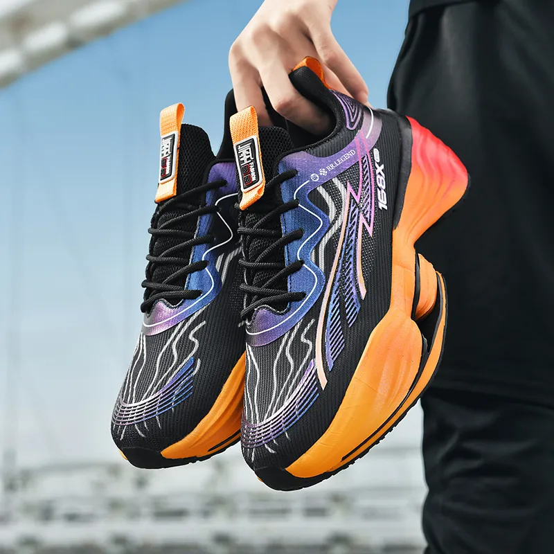 QIUTEXIONG Shock Absorbers Slip Resistant Breathable Low Top Casual Marathon Training Sprint Running Shoes Men's-3