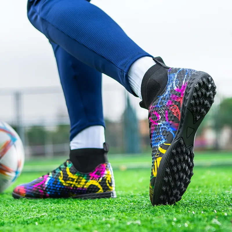 QIUTEXIONG FG Rubber Long Studs TF Rubber Broken Studs Soft Ground Firm Ground Balance Soccer Shoes Unisex-19