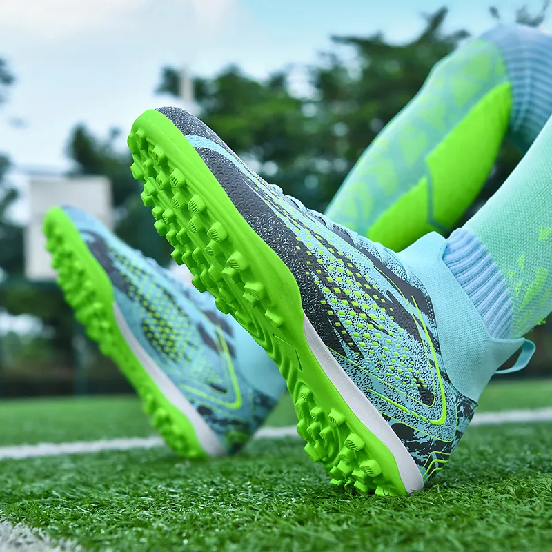 QIUTEXIONG FG Rubber Long Studs TF Rubber Broken Studs Cushioning Impact Resistant Soccer Shoes Unisex-15