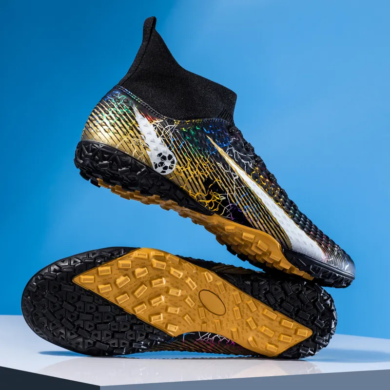 QIUTEXIONG FG Rubber Long Studs TF Rubber Broken Studs Soft Ground Firm Ground Slip Resistant Soccer Shoes Unisex-11