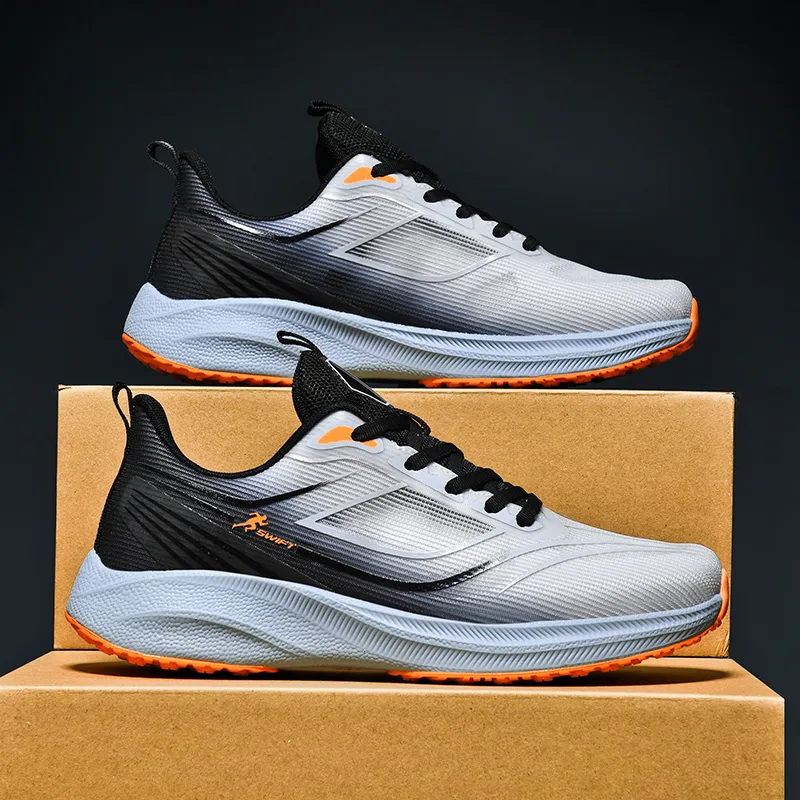 QIUTEXIONG Slip Resistant And Breathable Low Top Casual Training Running Shoes Men's-2