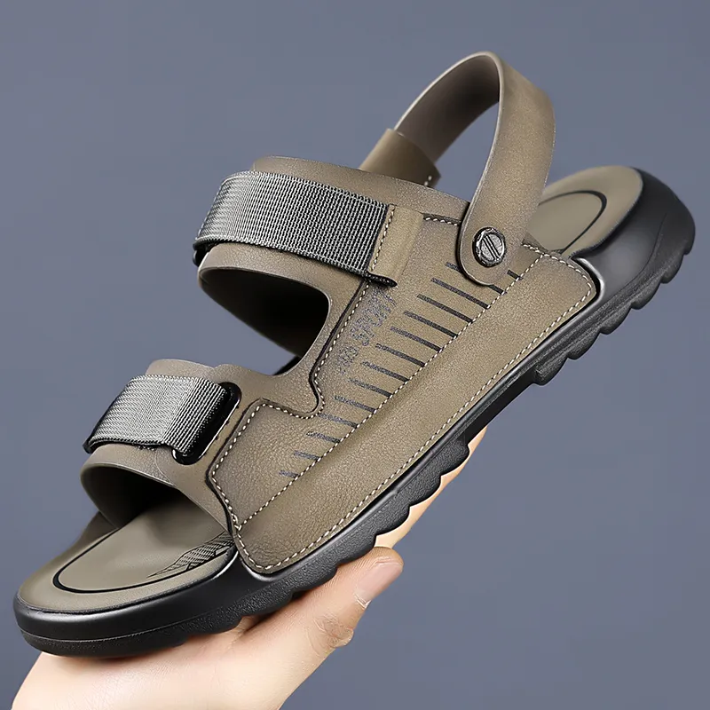 QIUTEXIONG Beach Sandals Men Yellow/Khaki-4