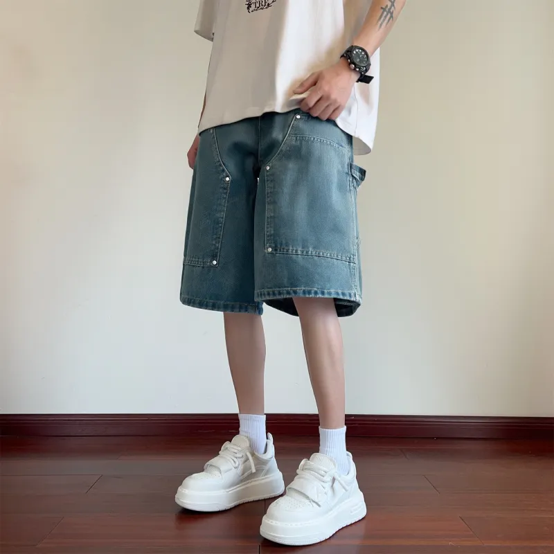 IGOI Denim Shorts Unisex Dark Blue-4
