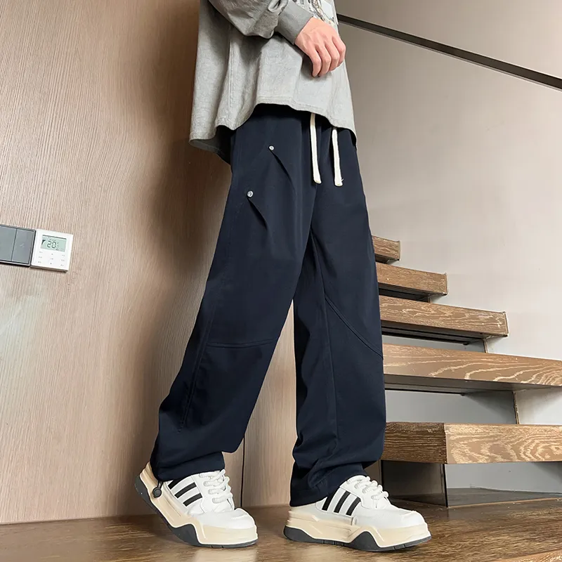 IGOI Casual Pants Unisex Navy Blue-4