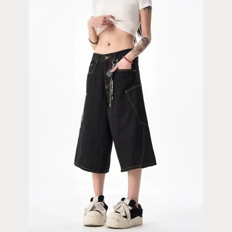 KOKO BASE Denim Shorts Unisex Black-2