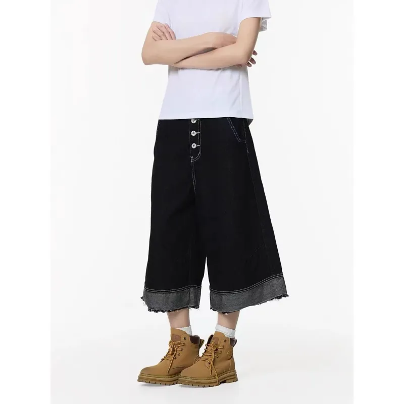KOKO BASE Denim Shorts Unisex Black-4
