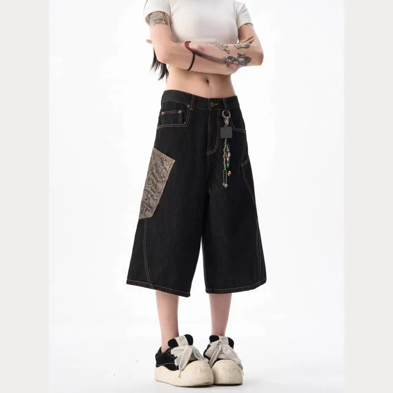 KOKO BASE Denim Shorts Unisex Black-4