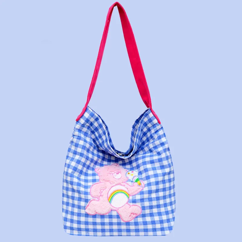 CAREBEARS Polyester Shoulder Bag Women's Pink/Blue-4