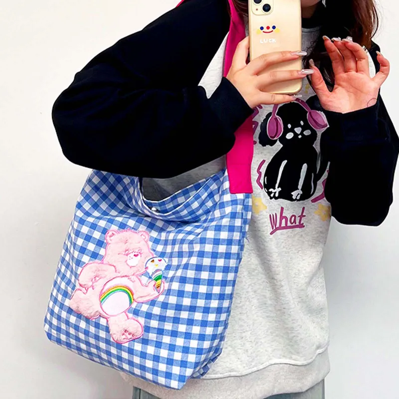 CAREBEARS Polyester Shoulder Bag Women's Pink/Blue-5