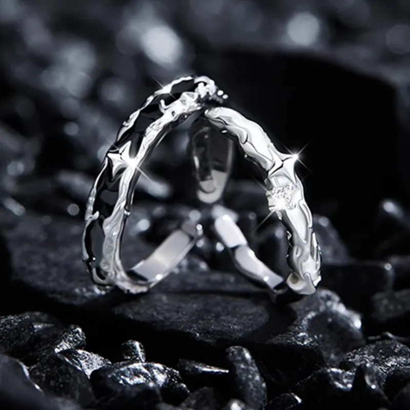 CAREBEARS S925 Silver/S999 Fine Silver Rings Unisex-9