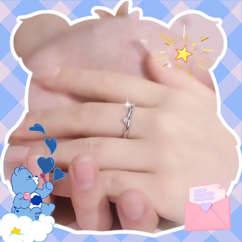 CAREBEARS S999 Fine Silver/S925 Silver Rings Unisex-3