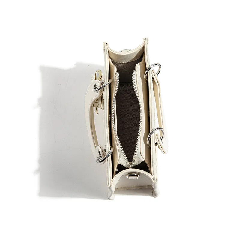 CentarlKatty PU Handbag Regular Women's Embroidery White & Gold-4