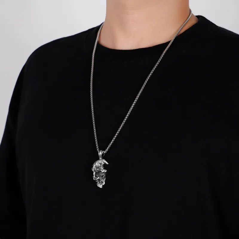 EVBEA Pure Tin Stainless Steel Necklaces Men's-4