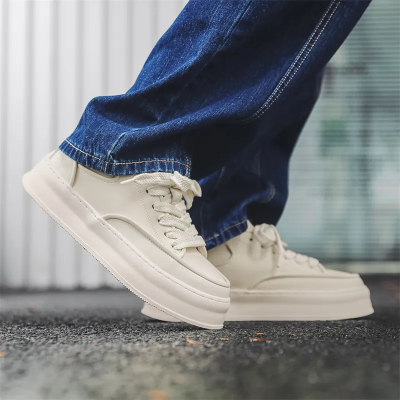 Hip Speed Low Top Skateboard Shoes Men's White-4