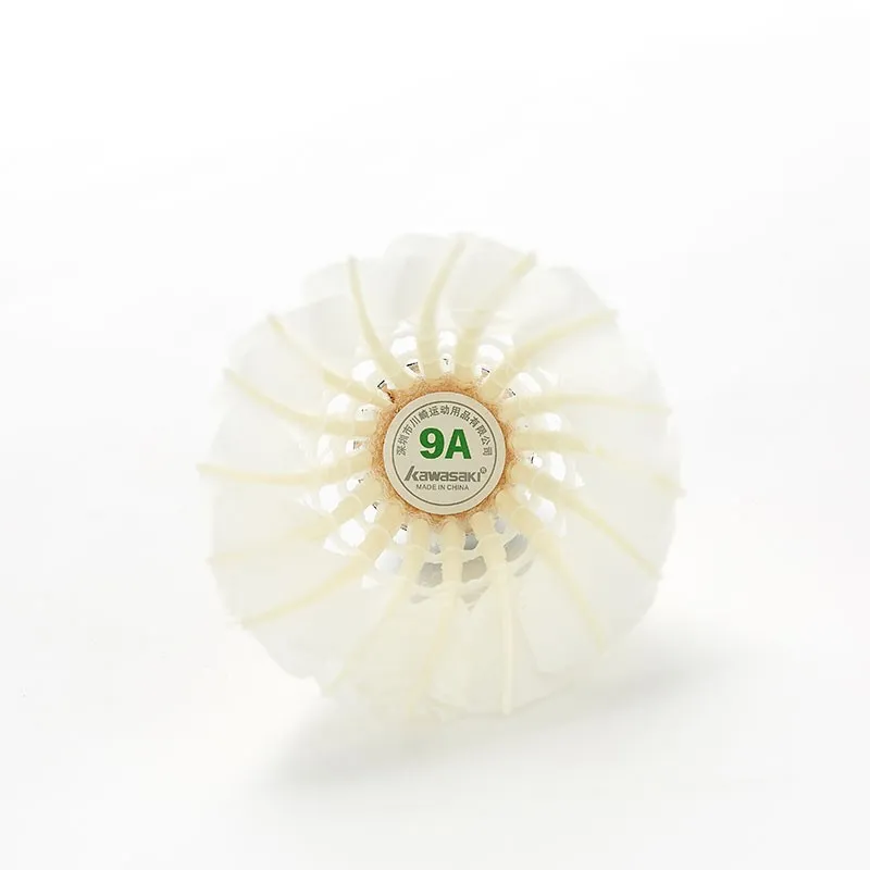 Kawasaki Training Series TRAINING 9A Duck Feather Shuttlecock 3 Pack Duck Feather Training Shuttlecocks-2