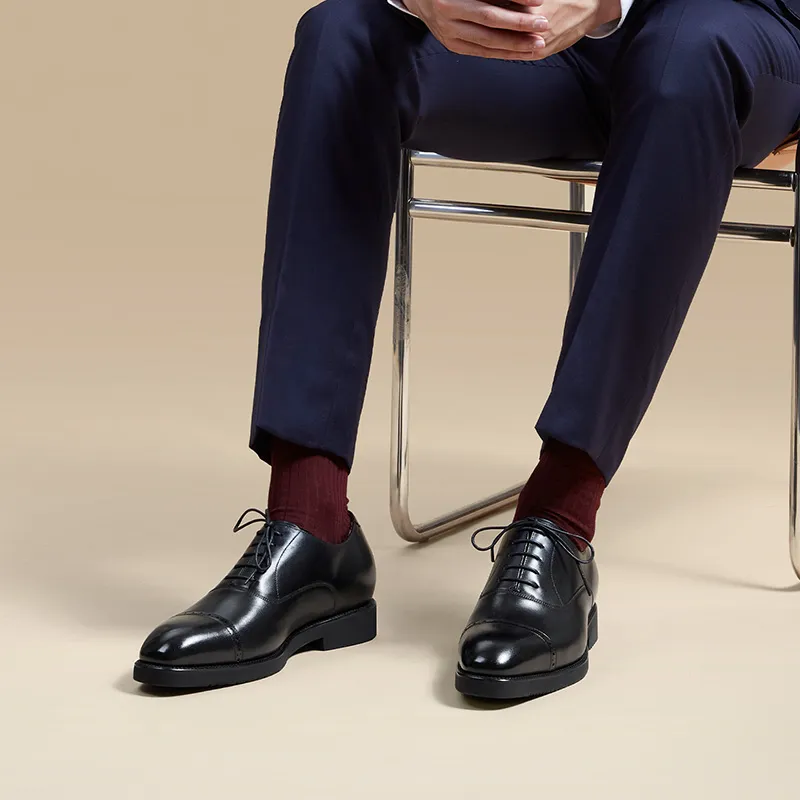 Zuti British Style Brogues Oxford Shoes Casual Shoes Men's Black-8